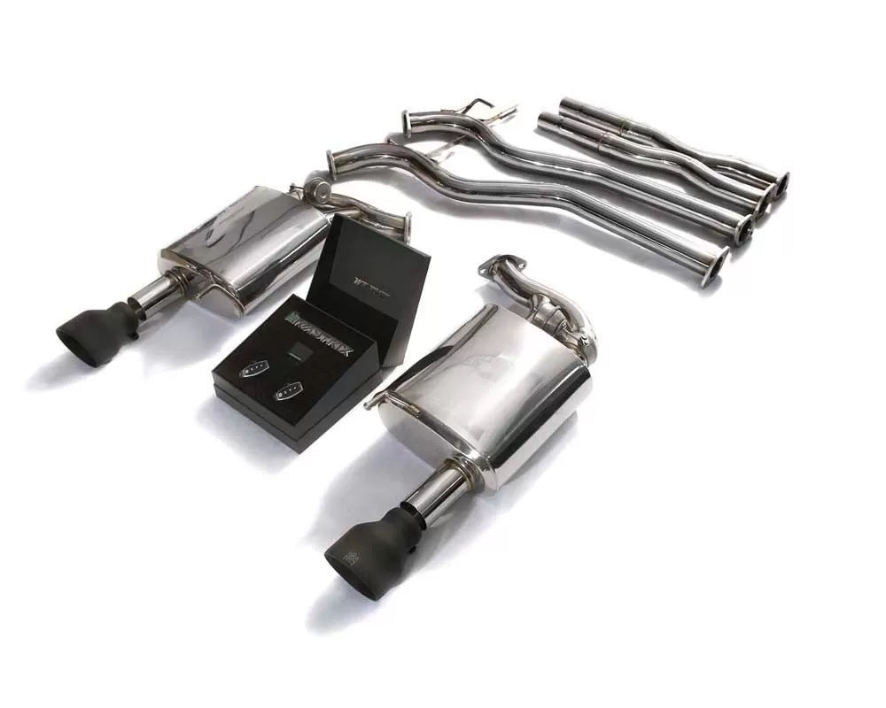 Armytrix Valvetronic Exhaust System Ford Mustang GT V8 Convertible with Matte Black Tips