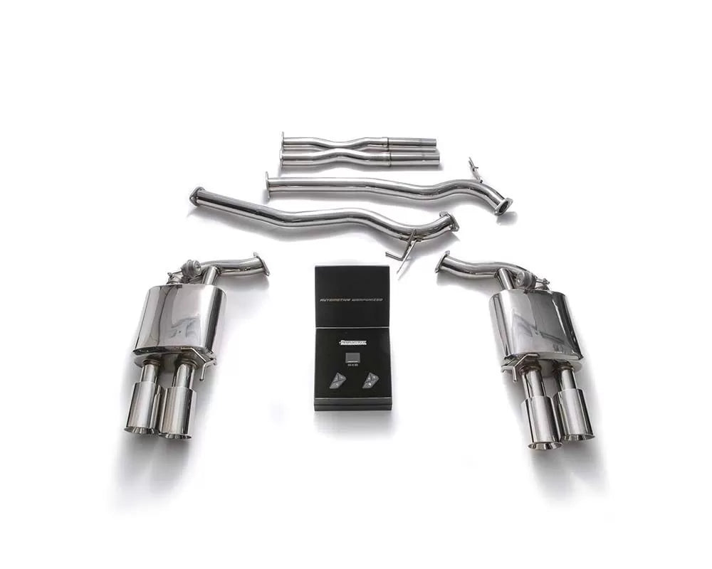 Armytrix Valvetronic Exhaust System Ford Mustang GT 5.0L Convertible MK6 2018+ with Chrome Silver Tips