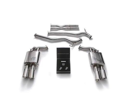 Armytrix Valvetronic Exhaust System Ford Mustang GT 5.0L Convertible MK6 2018+ with Chrome Silver Tips