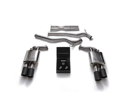Armytrix Valvetronic Exhaust System Ford Mustang GT 5.0L Convertible MK6 2018+ with Matte Black Tips