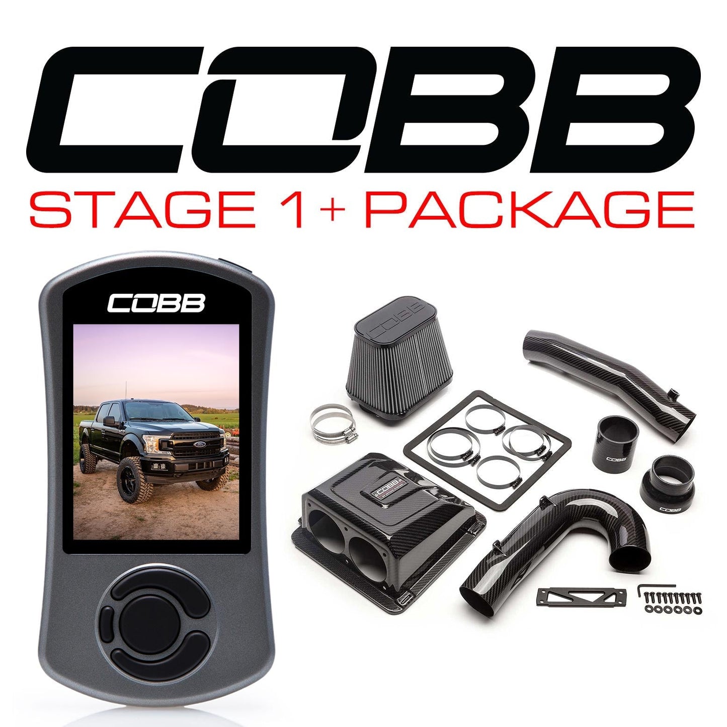 COBB FOR007001P-RED FORD STAGE 1+ REDLINE CARBON FIBER POWER PACKAGE F-150 ECOBOOST 3.5L 2020