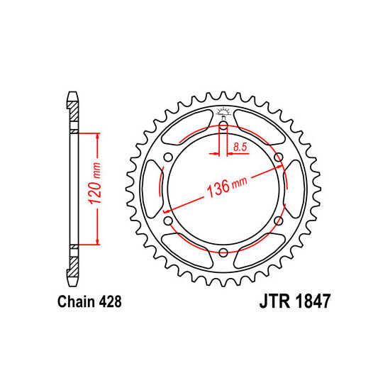 JT JTR1847,50 Chain Sprocket