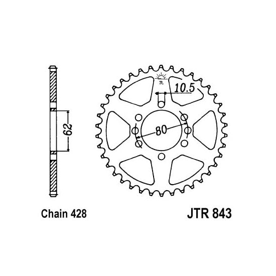 JT JTR843,47 Chain Sprocket