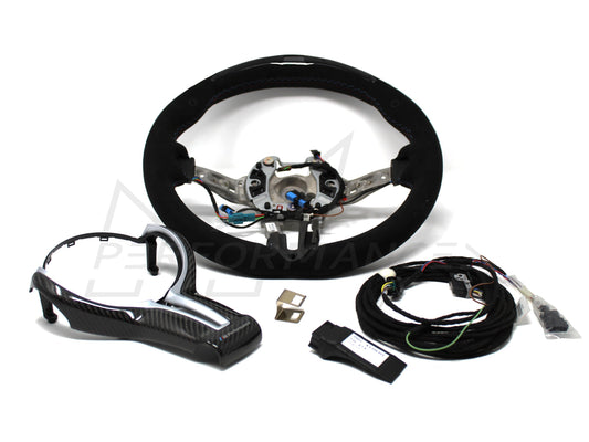 Genuine BMW F10 F06 F12 M Performance Alcantara Steering Wheel with Carbon Fibre Trim & Race Display (M5 & M6) - ML Performance UK