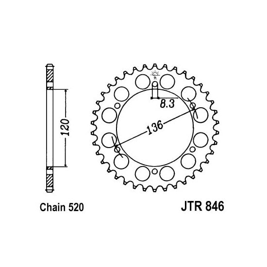 JT JTR846,40 Chain Sprocket
