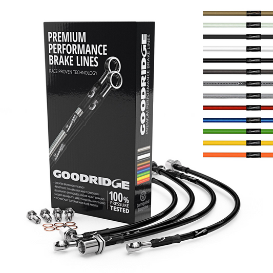 Goodridge SBW0502-4 BMW F10 F12 F13 4 Line Braided Brake Hose Lines Kit (Inc. M5 & M6)