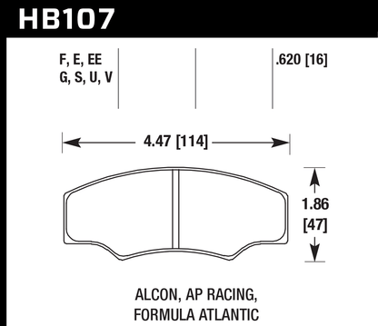 Hawk Performance HB107V.620 DTC-50 Brake Pads