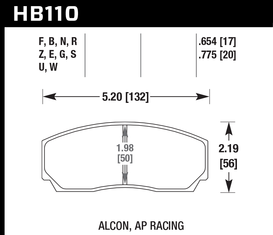 Hawk Performance HB110F.654 HPS Brake Pads