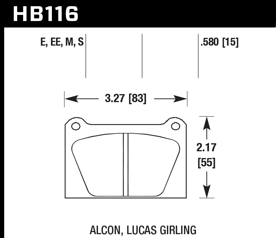 Hawk Performance HB116S.580 HT-10 Brake Pads