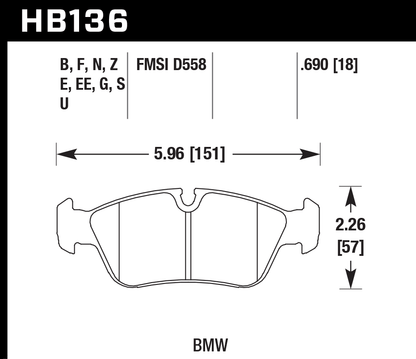 Hawk Performance HB136F.690 HPS Brake Pads Front