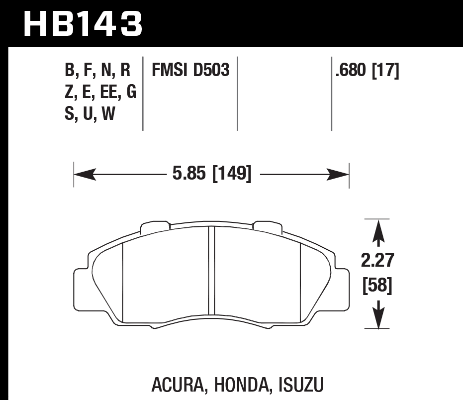 Hawk Performance HB143W.680 DTC-30 Brake Pads Front