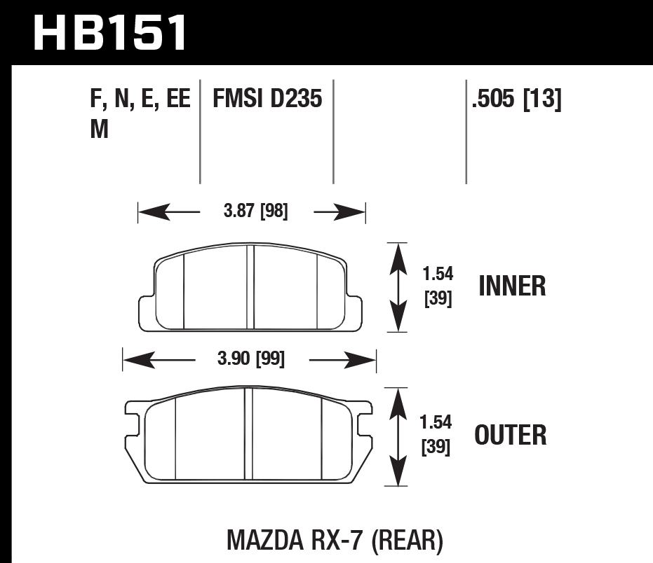 Hawk Performance HB151D.505 ER-1 Brake Pads Rear