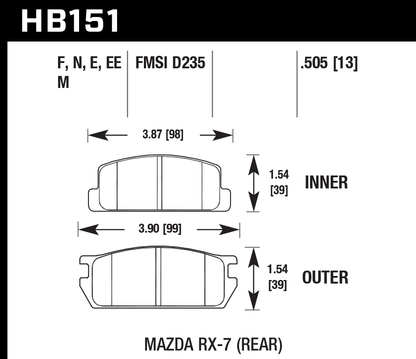 Hawk Performance HB151E.505 Blue 9012 Brake Pads Rear