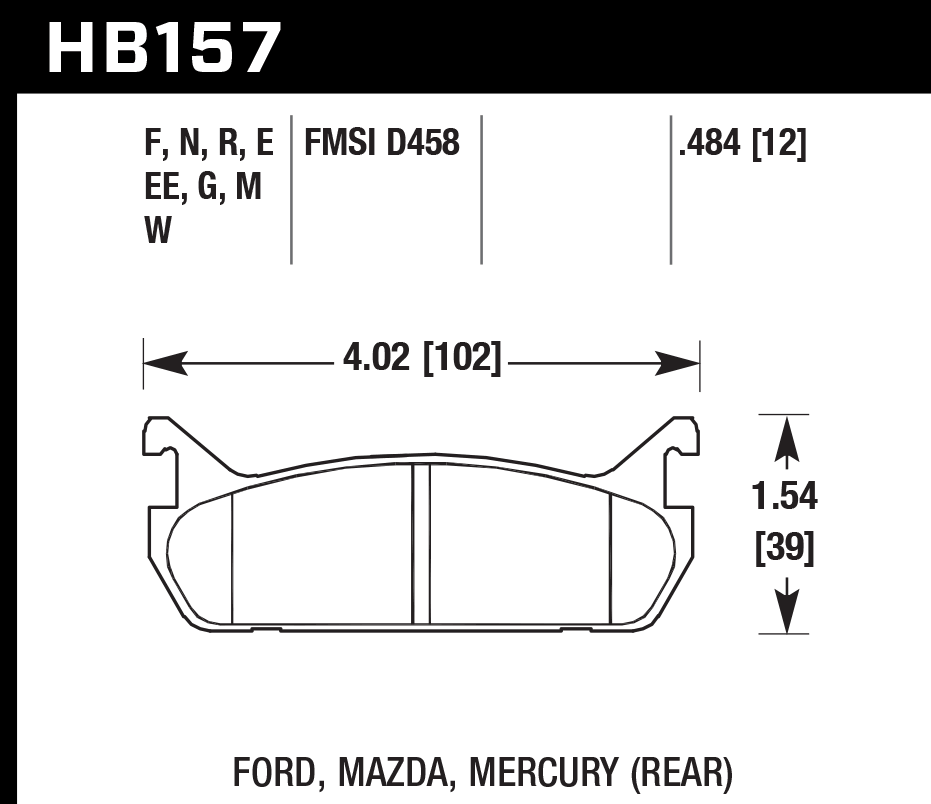 Hawk Performance HB157D.484 ER-1 Brake Pads Rear