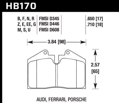 Hawk Performance HB170E.650 Blue 9012 Brake Pads Rear
