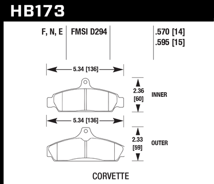 Hawk Performance HB173E.595 Blue 9012 Brake Pads