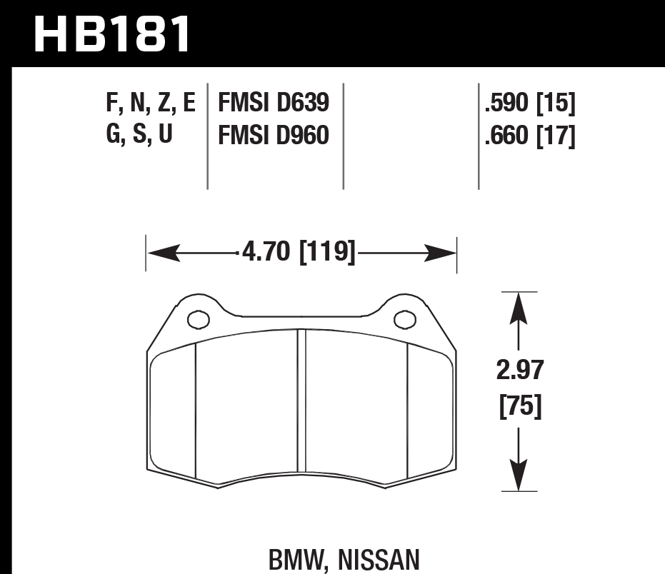 Hawk Performance HB181F.590 HPS Brake Pads