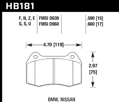 Hawk Performance HB181E.660 Blue 9012 Brake Pads Front