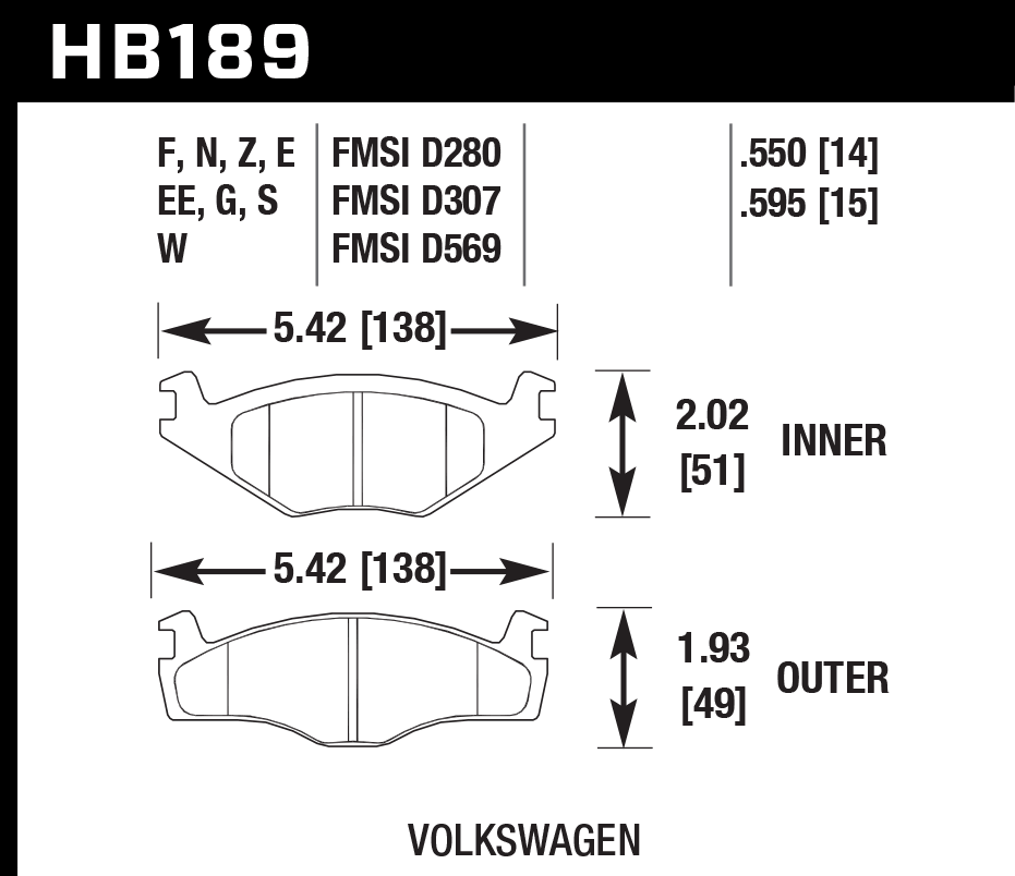 Hawk Performance HB189W.595 DTC-30 Brake Pads Front