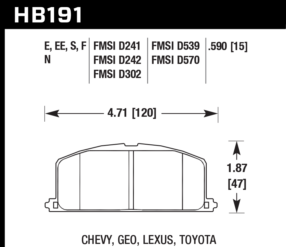 Hawk Performance HB191S.590 HT-10 Brake Pads Front