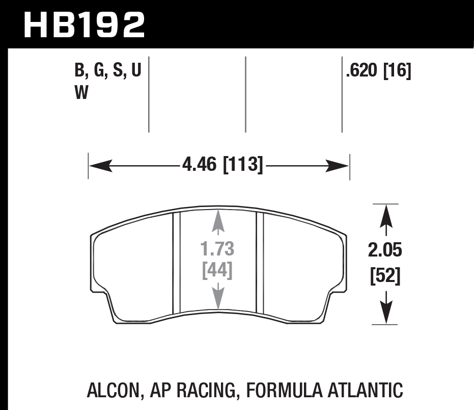 Hawk Performance HB192D.620 ER-1 Brake Pads