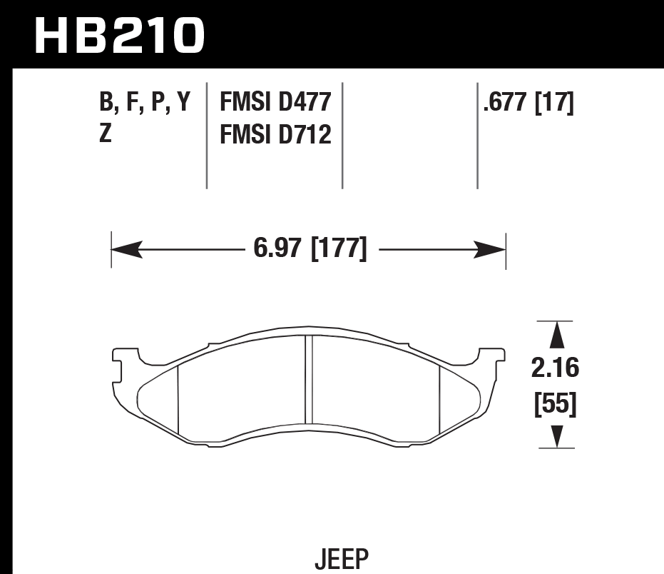 Hawk Performance HB210P.677 SuperDuty Brake Pads Front