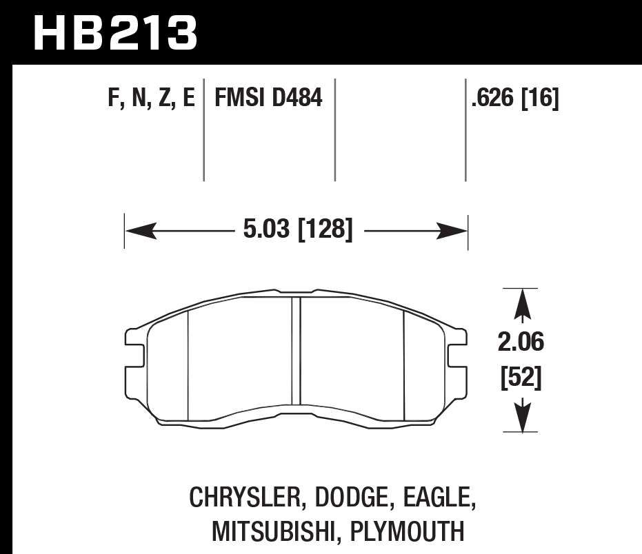 Hawk Performance HB213Z.626 PC Brake Pads Front