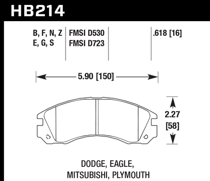 Hawk Performance HB214S.618 HT-10 Brake Pads Front