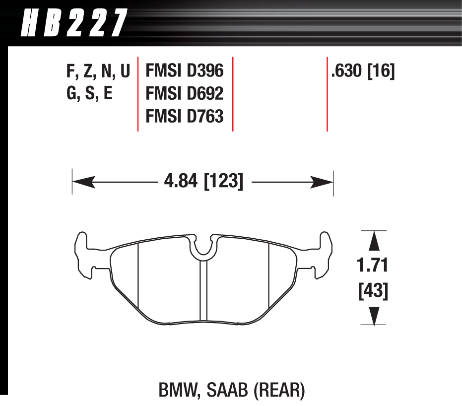 Hawk Performance HB227F.630 HPS Brake Pads Rear
