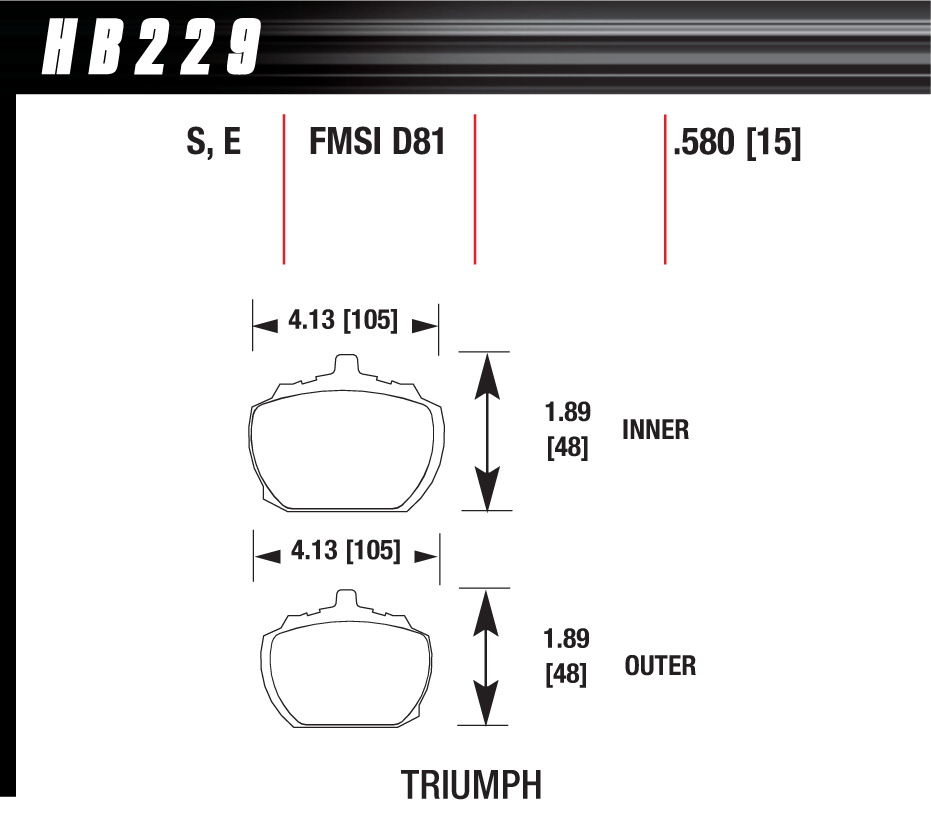 Hawk Performance HB229S.580 HT-10 Brake Pads Front