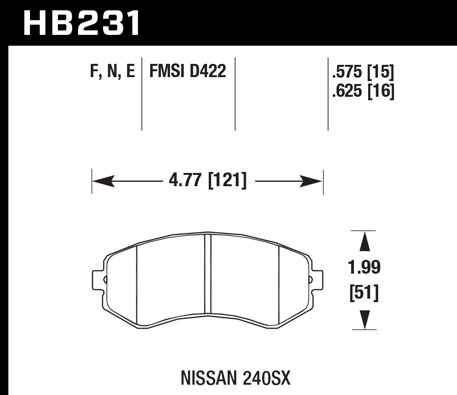 Hawk Performance HB231E.625 Blue 9012 Brake Pads Front
