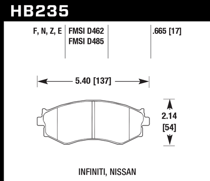 Hawk Performance HB235N.665 HP Plus Brake Pads Front