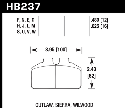 Hawk Performance HB237F.480 HPS Brake Pads