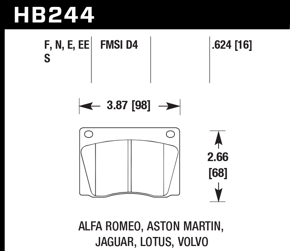 Hawk Performance HB244D.624 ER-1 Brake Pads Front