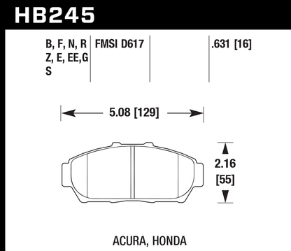 Hawk Performance HB245N.631 HP Plus Brake Pads Front
