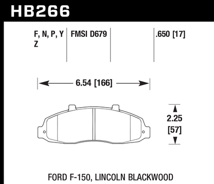 Hawk Performance HB266P.650 SuperDuty Brake Pads Front