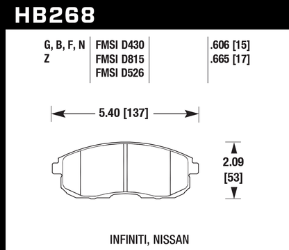 Hawk Performance HB268N.665 HP Plus Brake Pads Front