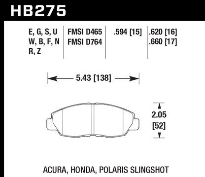 Hawk Performance HB275G.594 DTC-60 Brake Pads