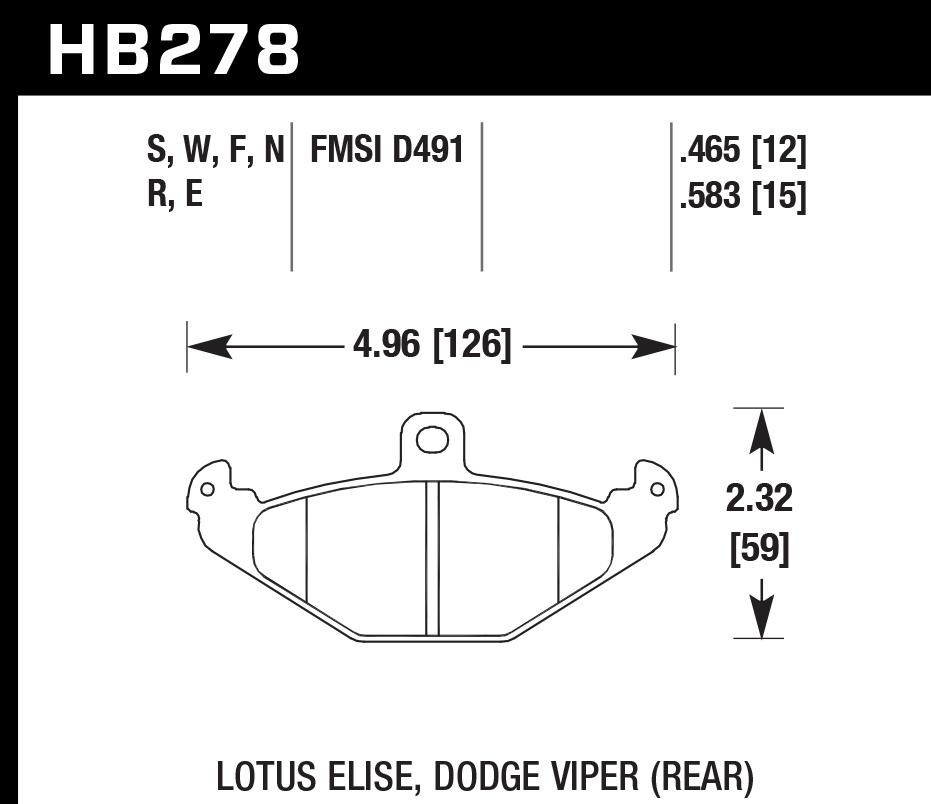 Hawk Performance HB278F.583 HPS Brake Pads Rear