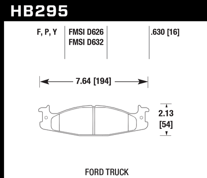 Hawk Performance HB295Y.630 LTS Brake Pads Front