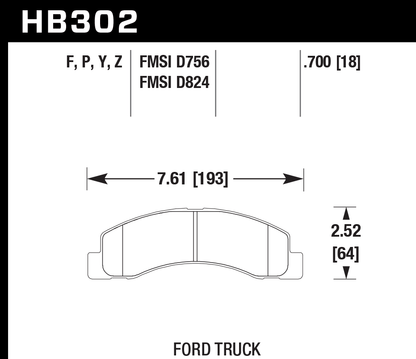 Hawk Performance HB302P.700 SuperDuty Brake Pads Front