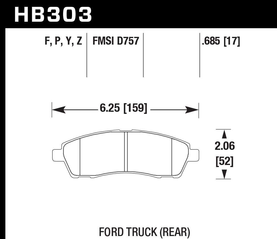 Hawk Performance HB303F.685 HPS Brake Pads Rear