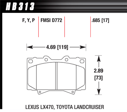 Hawk Performance HB313P.685 SuperDuty Brake Pads Front