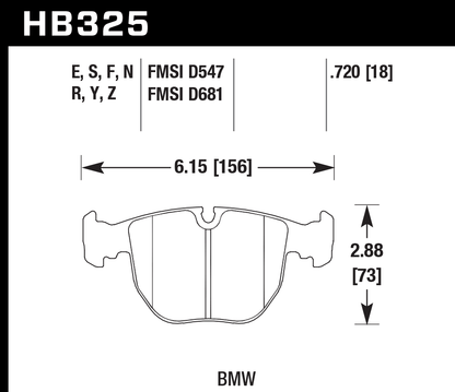 Hawk Performance HB325Y.720 LTS Brake Pads Front