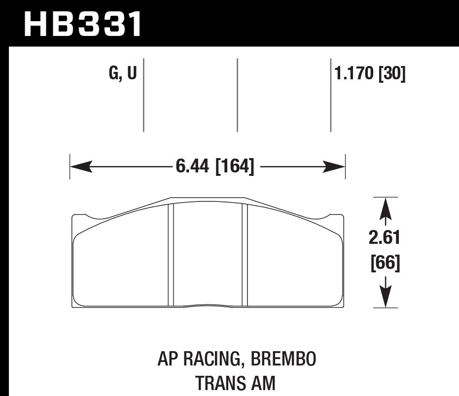 Hawk Performance HB331U1.17 DTC-70 Brake Pads