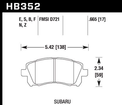 Hawk Performance HB352Z.665 PC Brake Pads Front