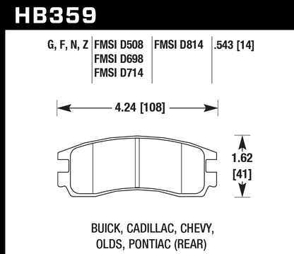 Hawk Performance HB359B.543 HPS 5.0 Brake Pads Rear