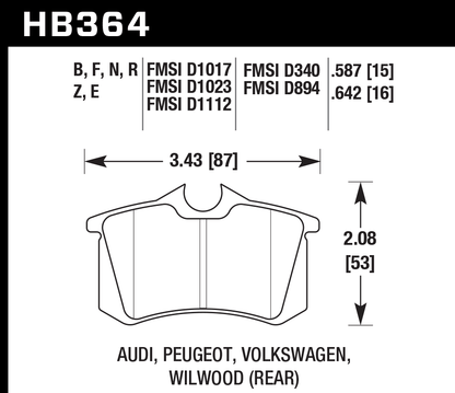 Hawk Performance HB364Z.587 PC Brake Pads Rear