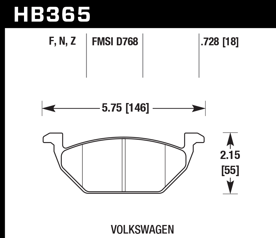 Hawk Performance HB365B.728 HPS 5.0 Brake Pads Front