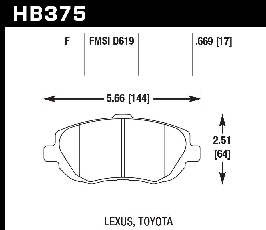 Hawk Performance HB375F.669 HPS Brake Pads Front